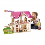 Vila Rosa Eichhorn - Casuta de joaca cu mobilier din lemn inclus cu doua nivele Vila Rosa Eichhorn - Casuta de joaca cu mobilier din lemn inclus cu doua nivele